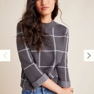 Anthropologie plaid sweater NWT